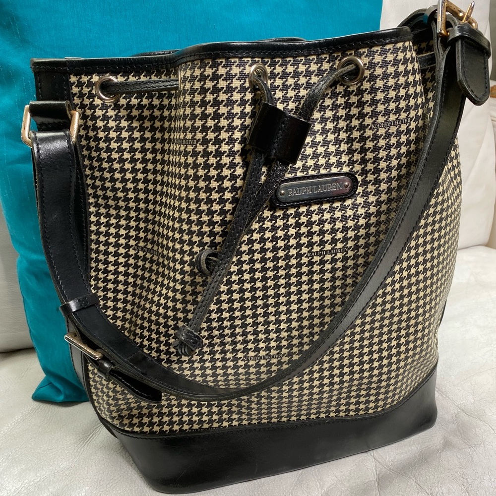 Ralph Lauren bucket  houndstooth print bag  vintag